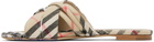 Burberry Beige Check Cabana Slides