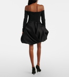 Carolina Herrera Draped off-shoulder satin minidress