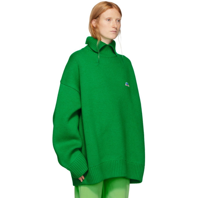 ADER error Green Wool Truck Logo Turtleneck ADER error