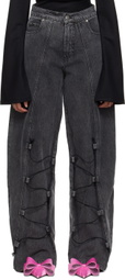 Jade Cropper Gray Drawstring Jeans
