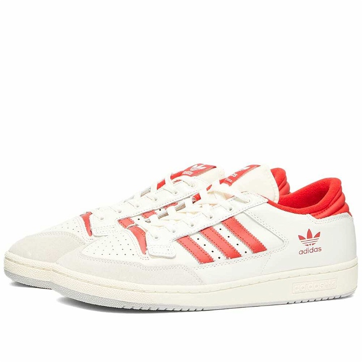Photo: Adidas Centennial 85 Low Sneakers in White/Scarlet