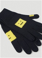 Evil Face Intarsia Gloves in Black