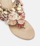 Balmain Embellished suede slingback wedges