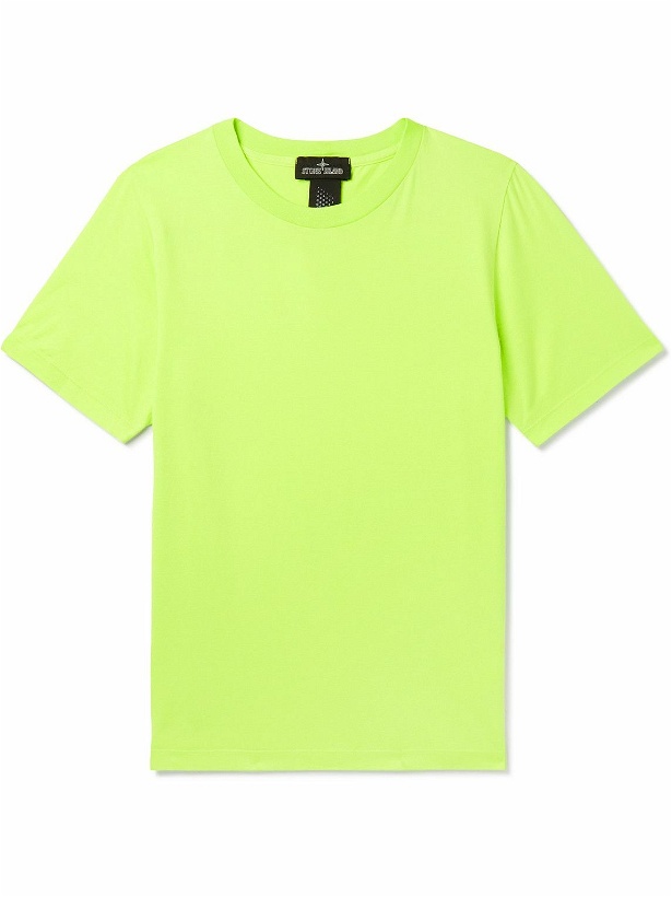 Photo: Stone Island Shadow Project - Garment-Dyed Printed Cotton-Jersey T-Shirt - Green