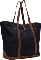 RRL Indigo Leather-Trim Denim Tote