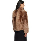 Yves Salomon Brown Lambskin Shearling Short Jacket