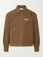 Cherry Los Angeles - Logo-Embroidered Paint-Splattered Shell Jacket - Brown