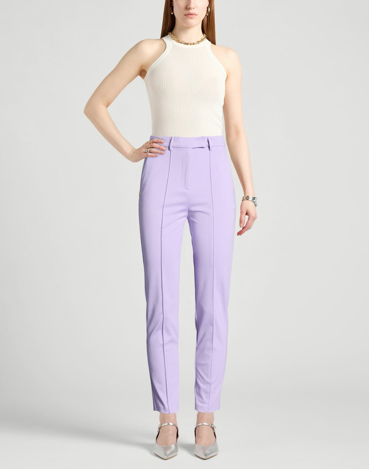 Manila Grace Womens Pants in Lilac