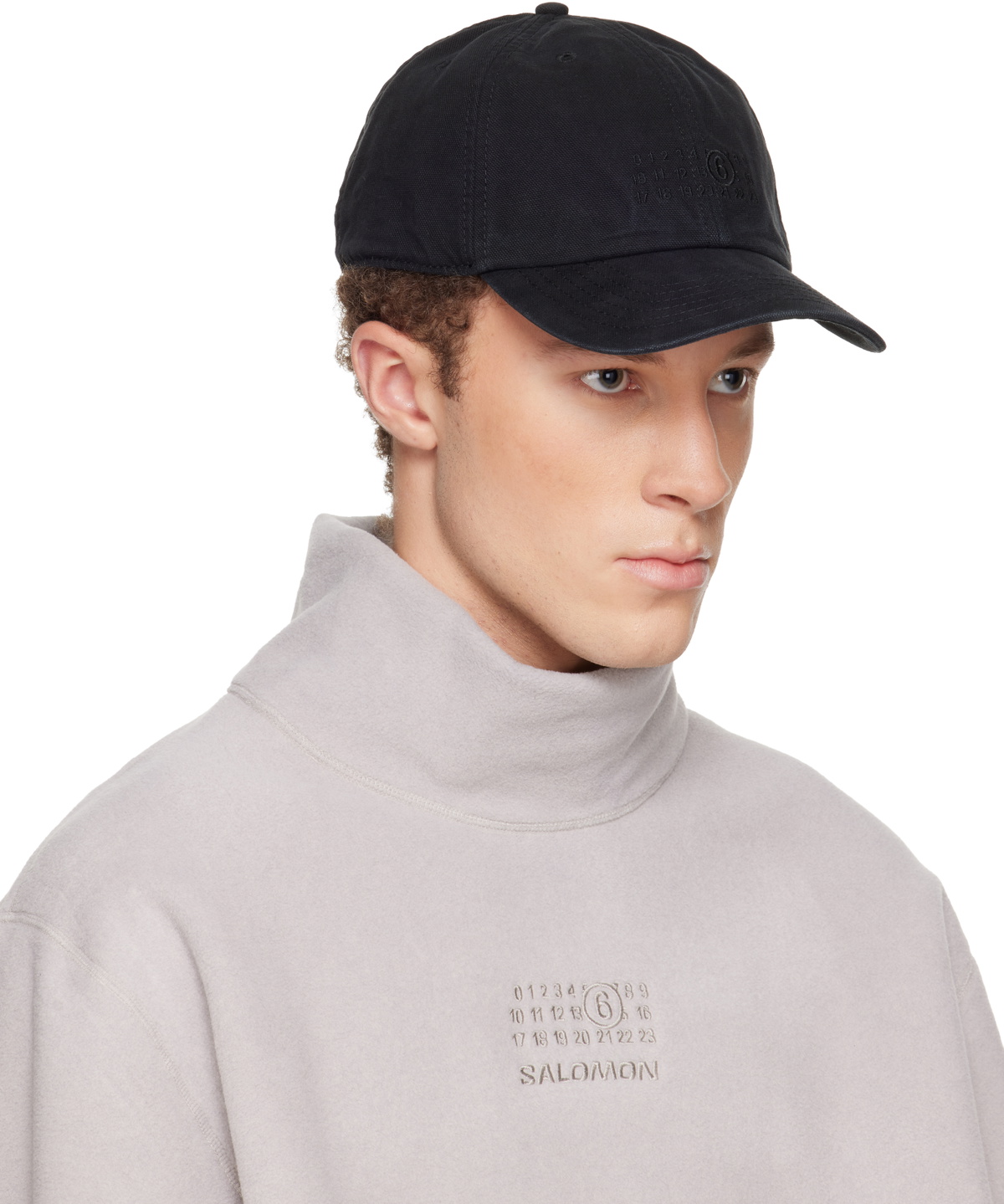MM6 Maison Margiela Black Embroidered Logo Cap
