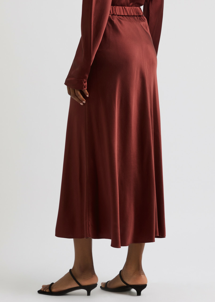 VIP【関税送料無料】希少 Forte_forte stretch satin midi skirt Forte Forte front-slit Velvet Midi Skirt | Brown | FARFETCH ID