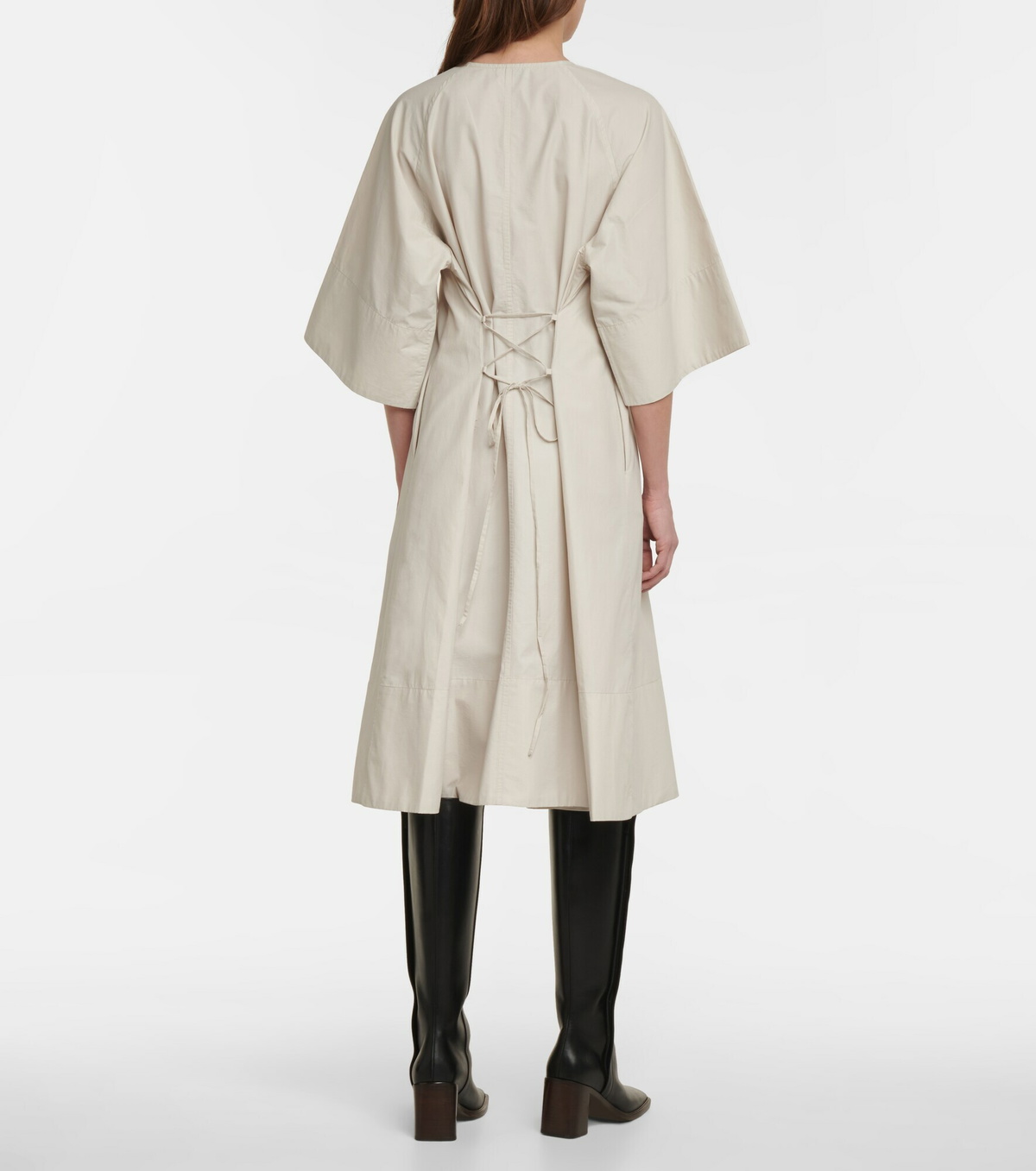 Deveaux New York - Cotton-blend midi dress