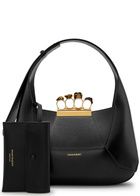 Alexander Mcqueen The Jewelled Hobo Leather Shoulder bag - Black - One Size
