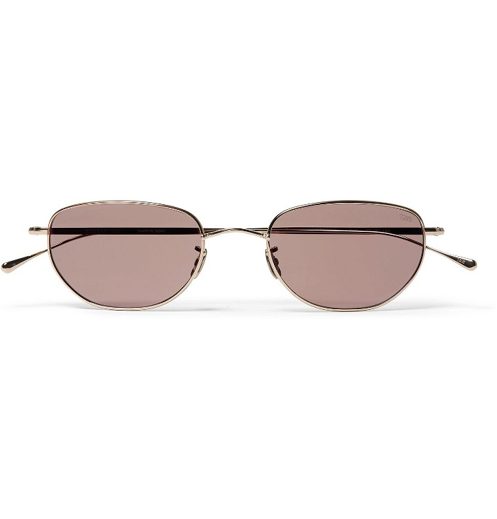 Photo: Eyevan 7285 - Oval-Frame Gold-Tone Titanium Sunglasses - Silver