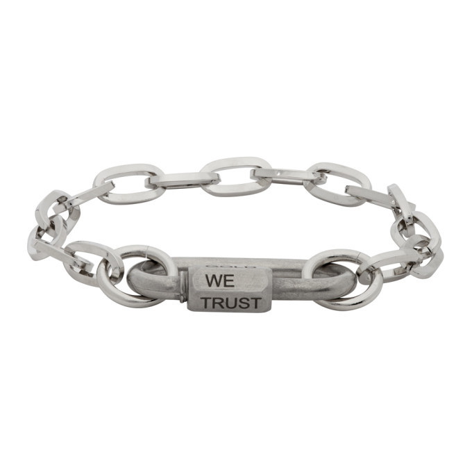 Photo: IN GOLD WE TRUST Silver Steel Link Bracelet