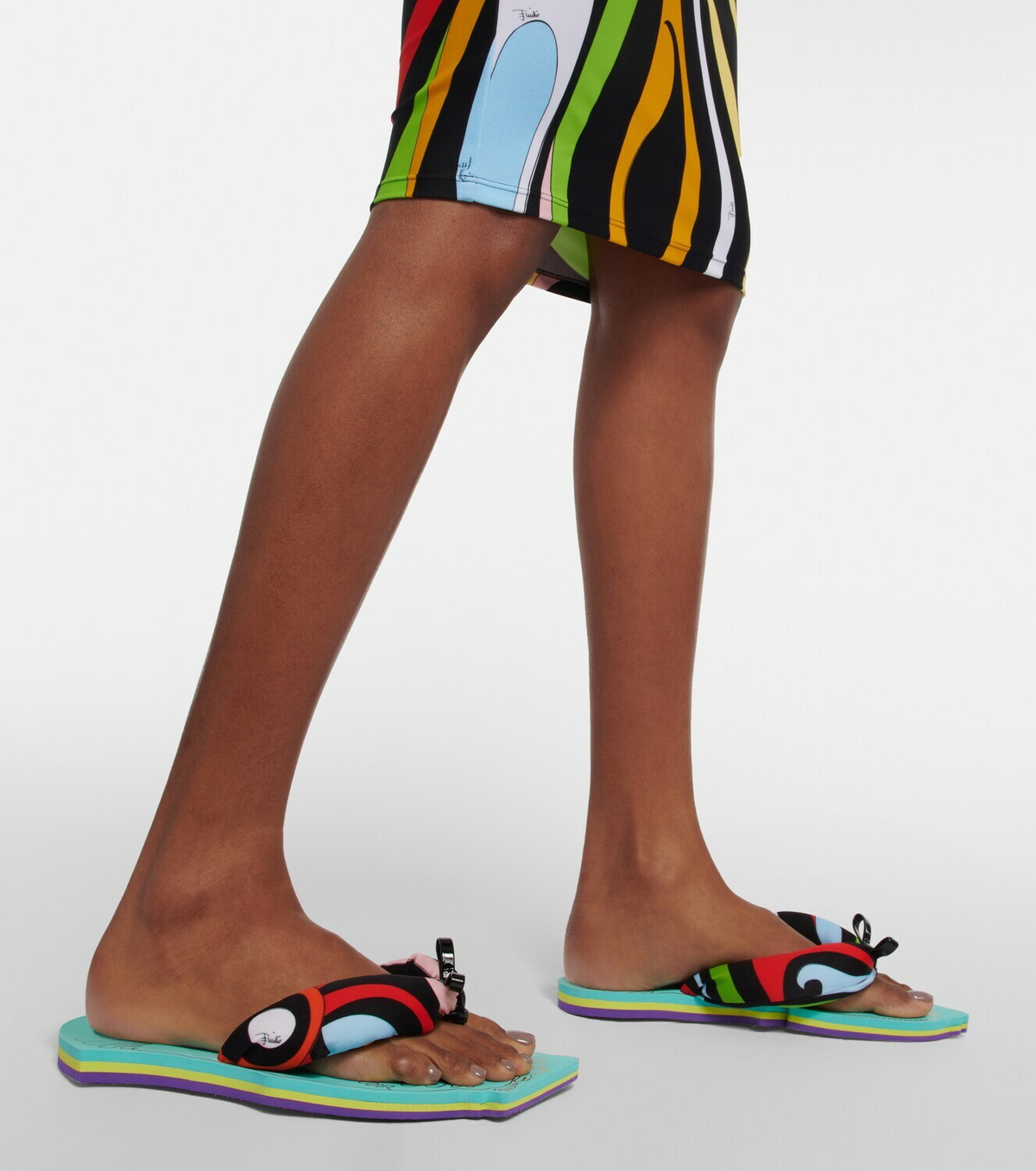 Pucci - Printed fabric thong sandals Emilio Pucci
