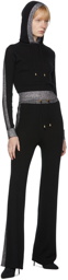 Balmain Black Rib Cropped Hoodie