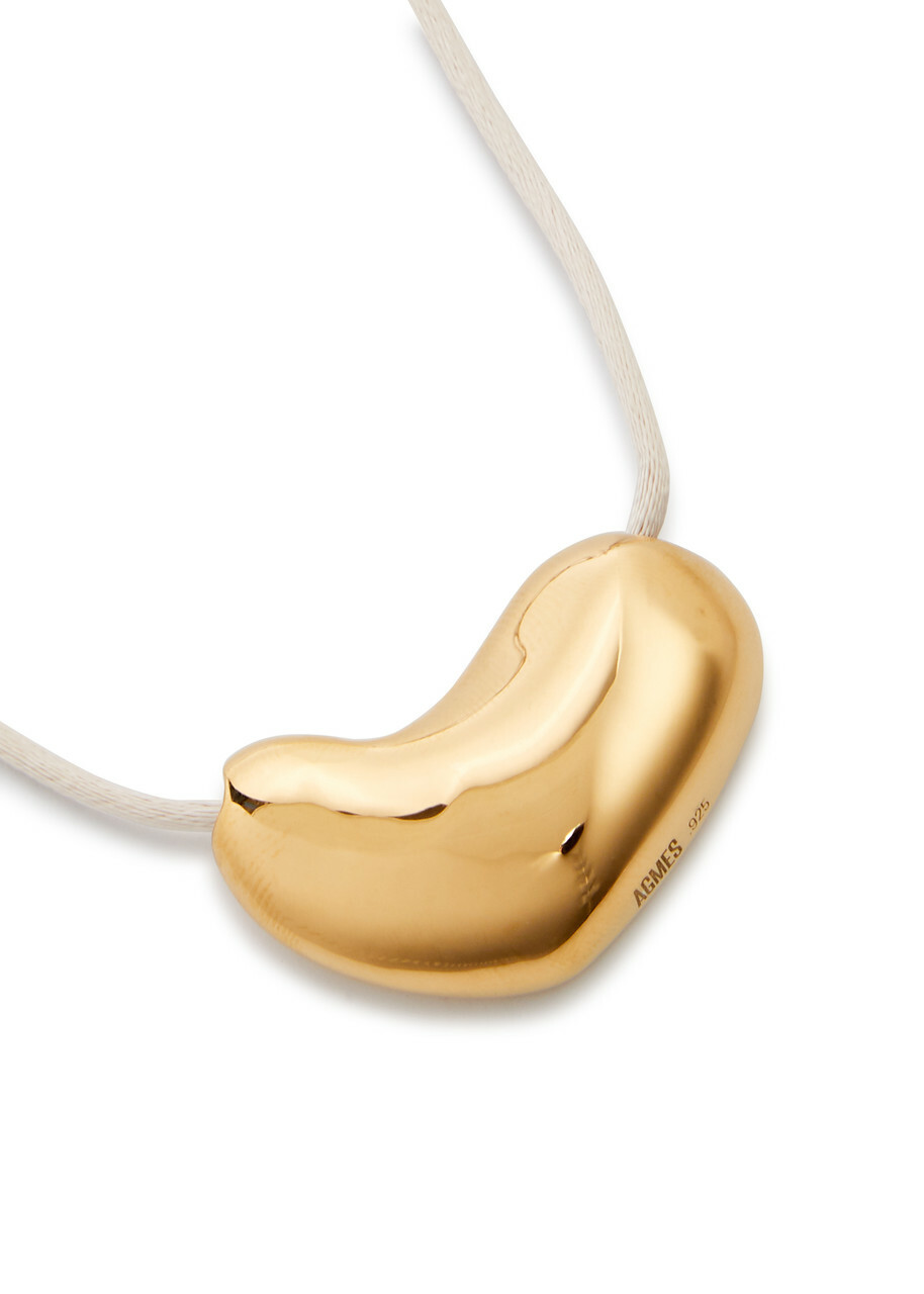 Agmes Heart Satin-cord Necklace - Gold - One Size