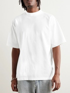 Balenciaga - Logo-Print Cotton-Jersey Mock-Neck T-Shirt - White