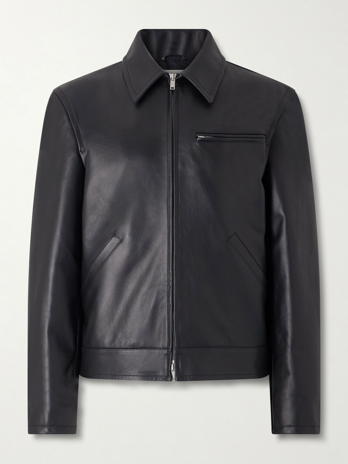 Jil Sander - Leather Blouson Jacket - Black