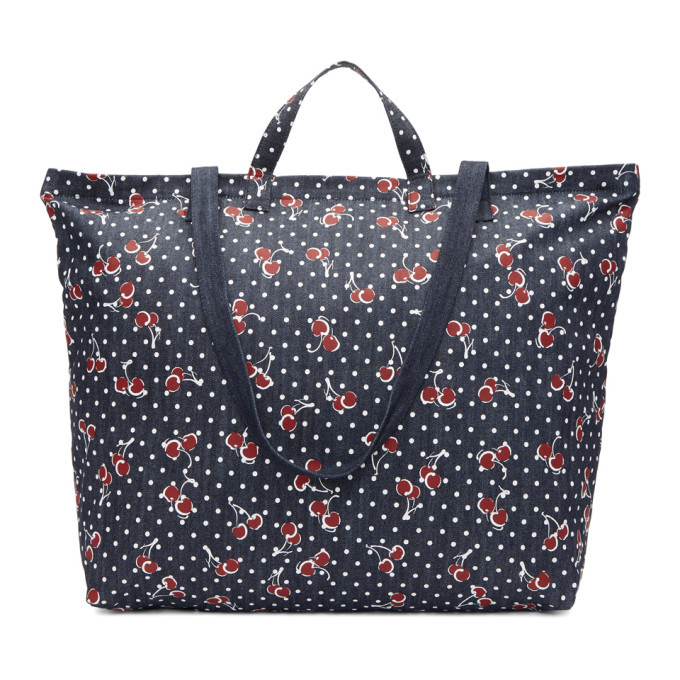 miumiu さくらんぼデニムトート Miu Miu Blue Oversized Denim Cherry Tote Miu Miu