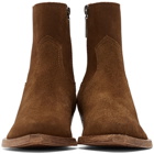 Saint Laurent Brown Suede Lukas Boots