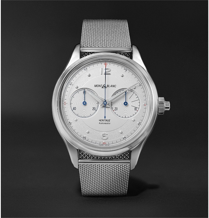 Photo: Montblanc - Heritage Monopusher Automatic Chronograph 42mm Stainless Steel Watch, Ref. No. 119952 - White