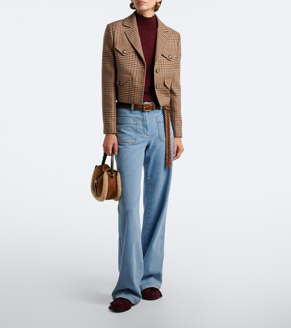 Etro Pony Small shearling top-handle bag