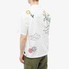 Universal Works Men's Embroidered Minari Vacation Shirt in Ecru