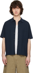 Solid Homme Navy Cotton Polo