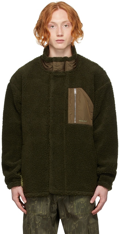 Photo: AMBUSH Green Wool Fleece Jacket