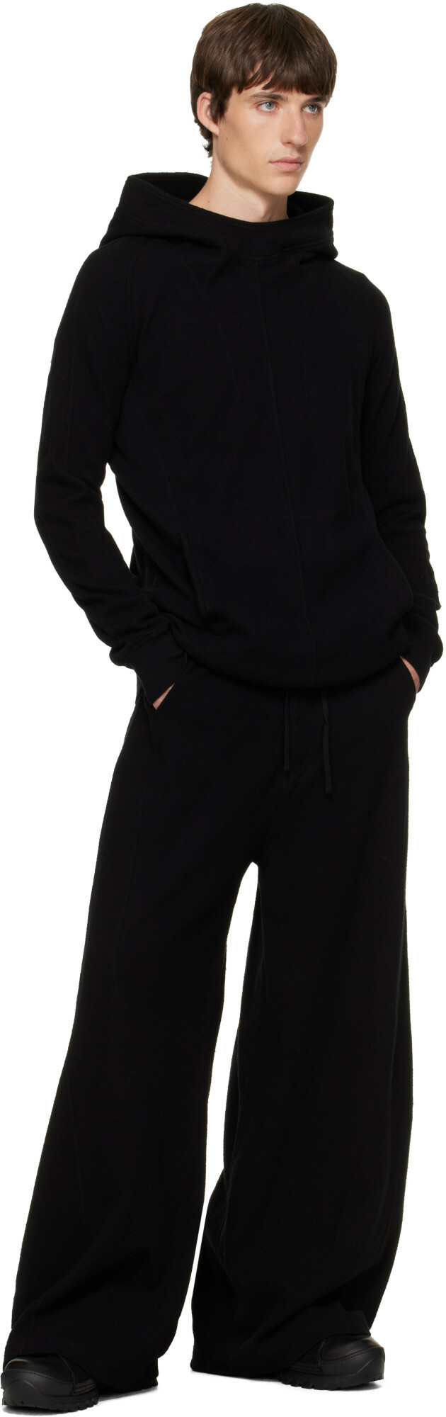 Julius Black Seamed Hoodie