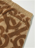 Burberry - Tapered Twill-Trimmed Logo-Print Fleece Sweatpants - Neutrals