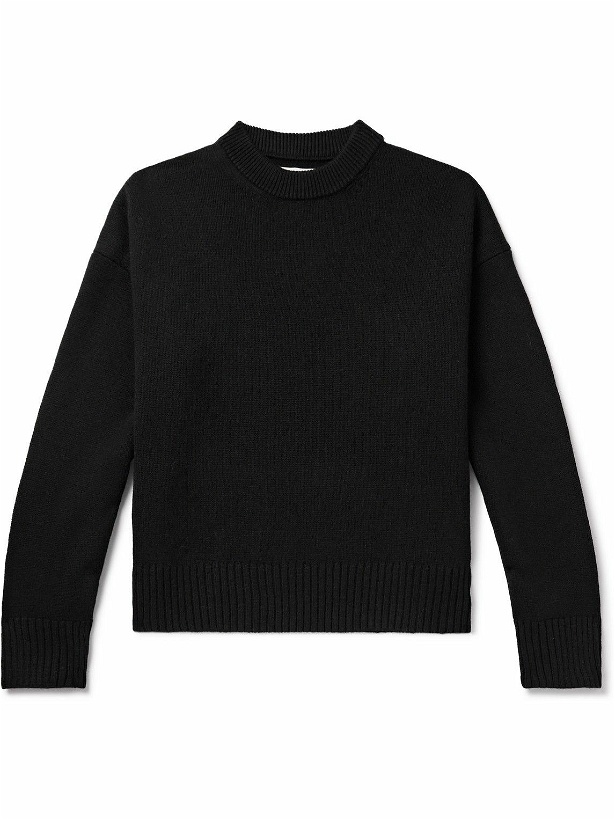 Photo: AMI PARIS - Merino Wool and Cashmere-Blend Sweater - Black