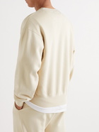 7 DAYS ACTIVE - Monday Logo-Print Organic Cotton-Jersey Sweatshirt - Neutrals