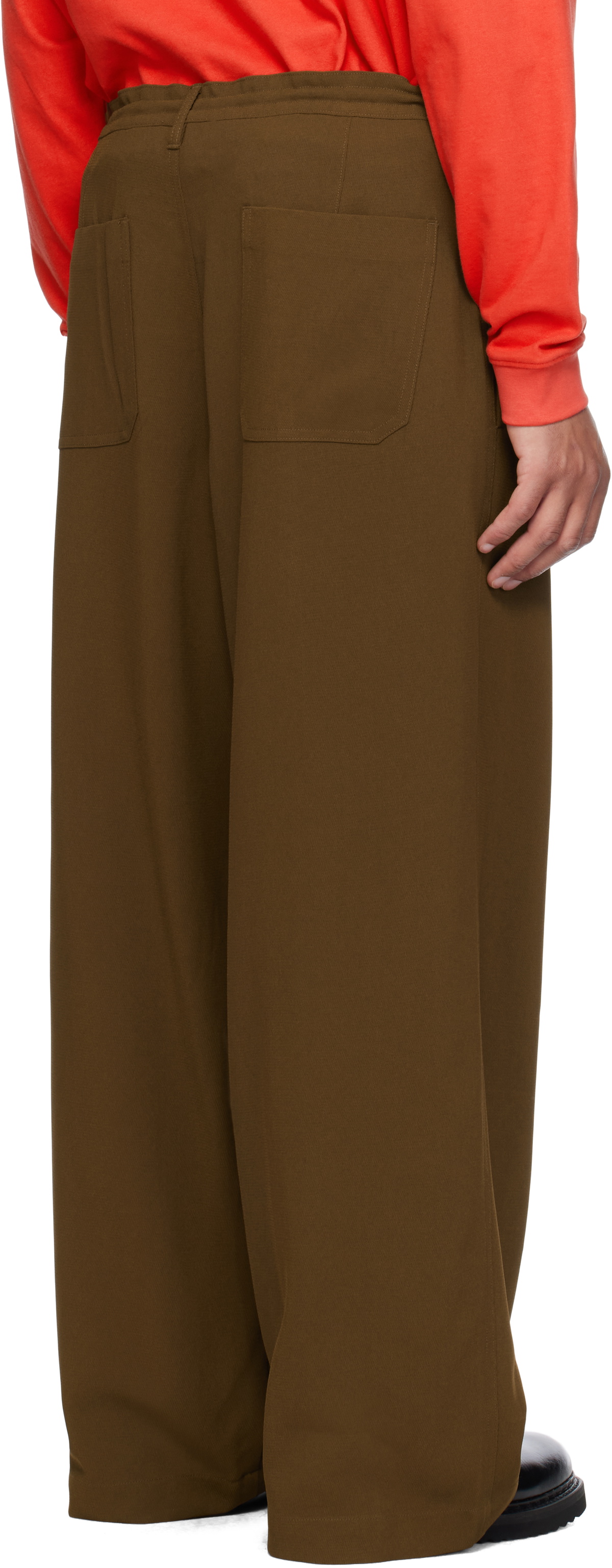 Glass Cypress Brown Multipleated Trousers
