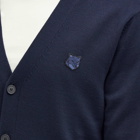 Maison Kitsuné Men's Bold Fox Head Patch Cardigan in Ink Blue