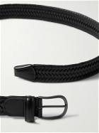 Anderson's - 3cm Woven Leather Belt - Black