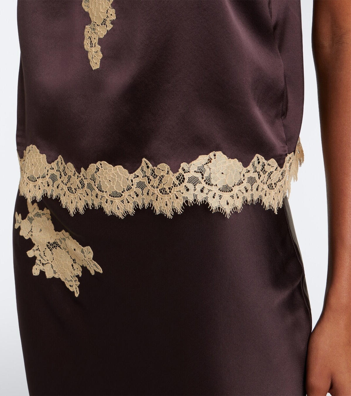 Dôen Kira lace-trimmed silk satin camisole