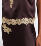 Dôen Kira lace-trimmed silk satin camisole