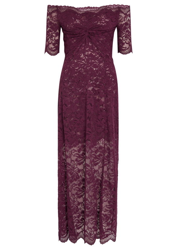 Photo: Rabanne Off-the-shoulder Lace Maxi Dress Purple