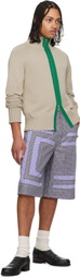 Edward Cuming SSENSE Exclusive Navy Flower Bermuda Shorts