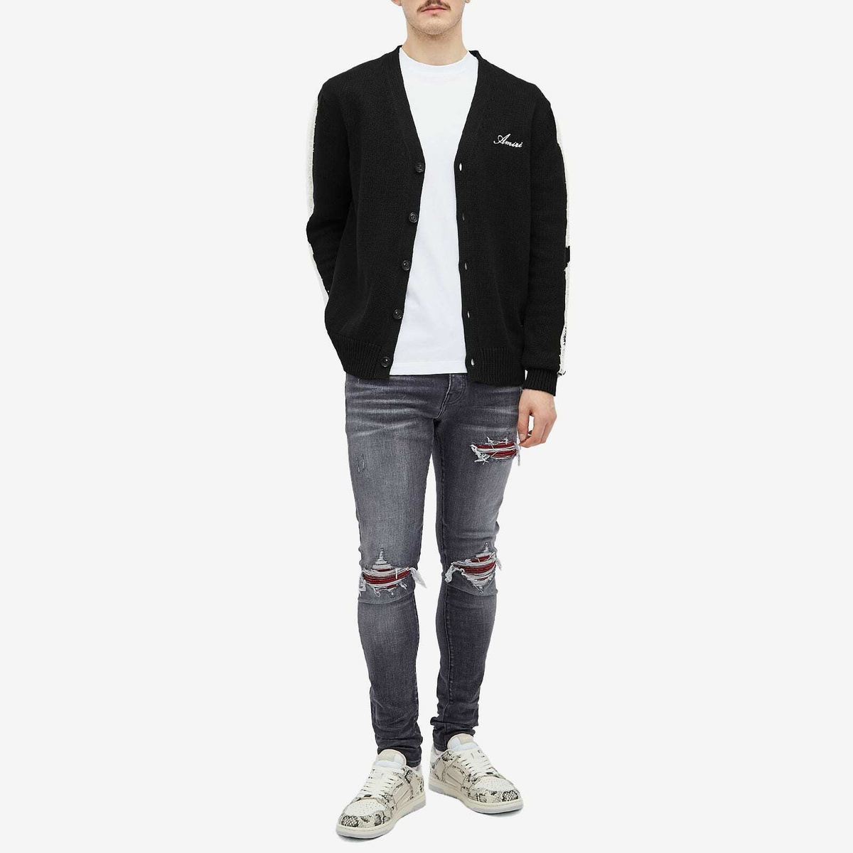 AMIRI Men's Bones Knit Cardigan in Black