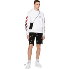 Off-White Black and White All Over Logo Shorts