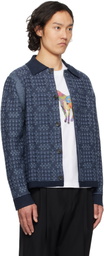 PS by Paul Smith Navy Geo Cotton Cardigan