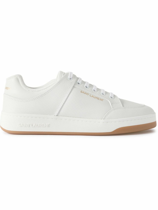 Photo: SAINT LAURENT - SL/61 Perforated Leather Sneakers - White