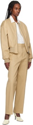 Filippa K Beige Tailored Cotton Trousers
