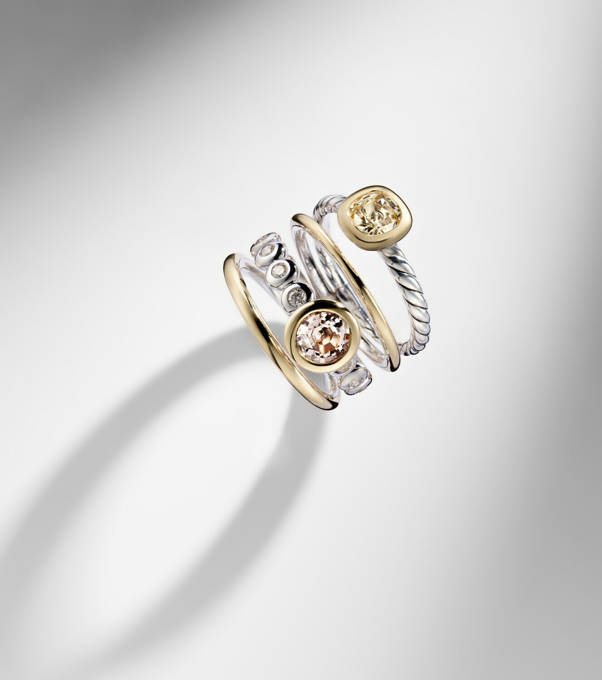 David Yurman DY Mercer® 18kt gold and sterling silver ring with gemstones