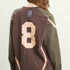 Paolina Russo Women's Sport Jersey Long Sleeve Top in Brown/Flower
