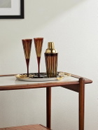 L'Objet - Prism Glass and Gold-Tone Cocktail Shaker
