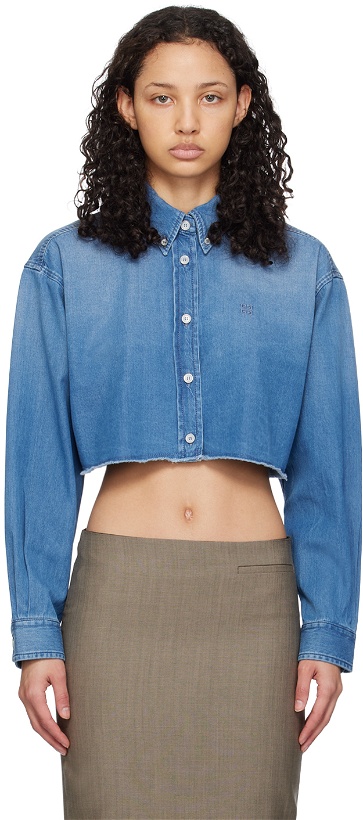 Photo: Givenchy Blue Cropped Denim Shirt
